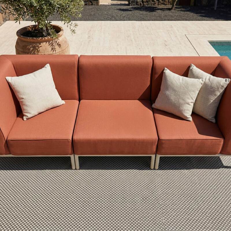 Salon de jardin modulable 3 places avec 1 chauffeuse et 2 fauteuils d'angle (3/7)