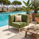 Salon de jardin modulable 3 places avec 1 chauffeuse et 2 fauteuils d'angle