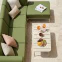 Salon de jardin modulable 5 places avec 2 chauffeuses, 2 fauteuils d'angle et 1 pouf