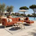 Salon de jardin modulable 5 places avec 2 chauffeuses, 2 fauteuils d'angle et 1 pouf