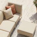 Salon de jardin modulable 5 places avec 2 chauffeuses, 2 fauteuils d'angle et 1 pouf