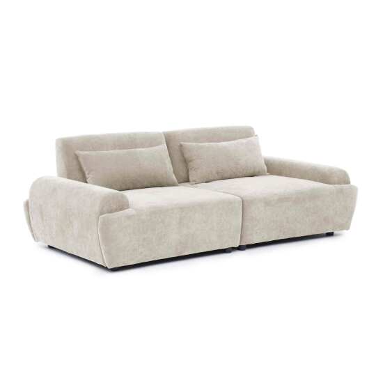 Canapé modulable 2 places en tissu avec coussins