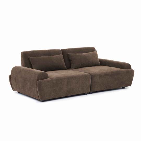 Canapé modulable 2 places en tissu avec coussins dossier ajustable | Oviala