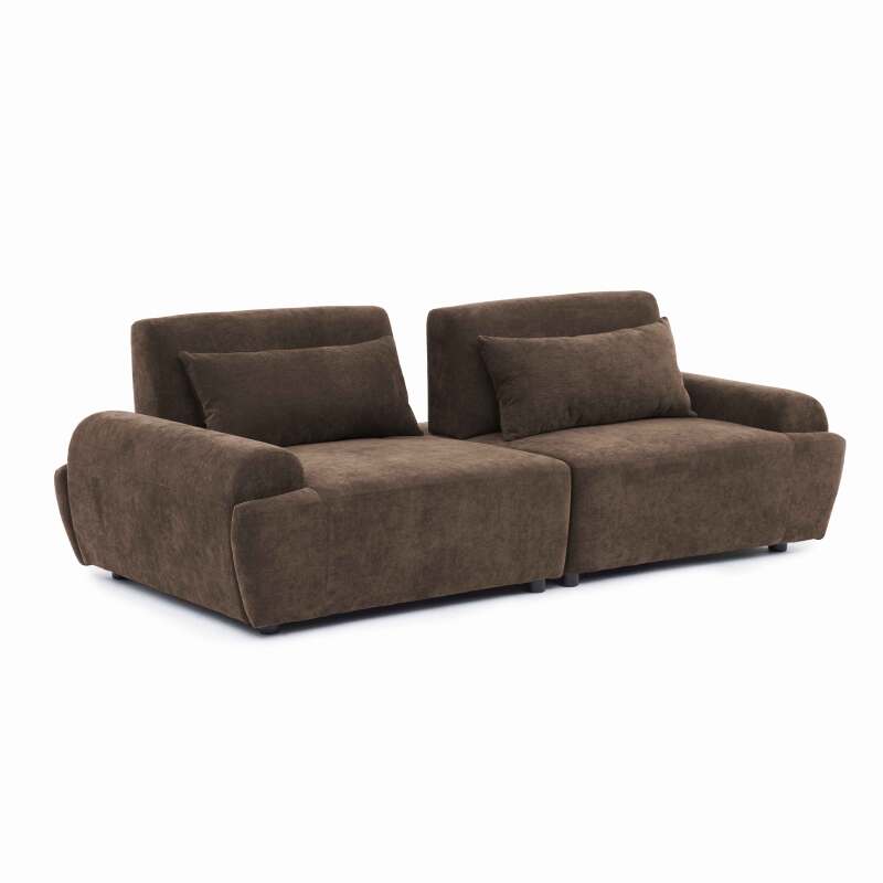 Canapé modulable 2 places en tissu avec coussins (4/8)