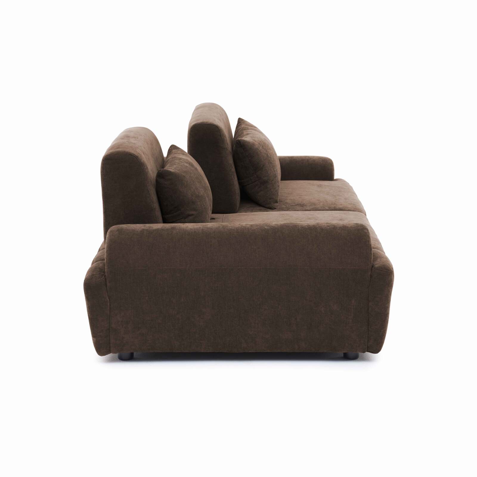 Canapé modulable 2 places en tissu avec coussins