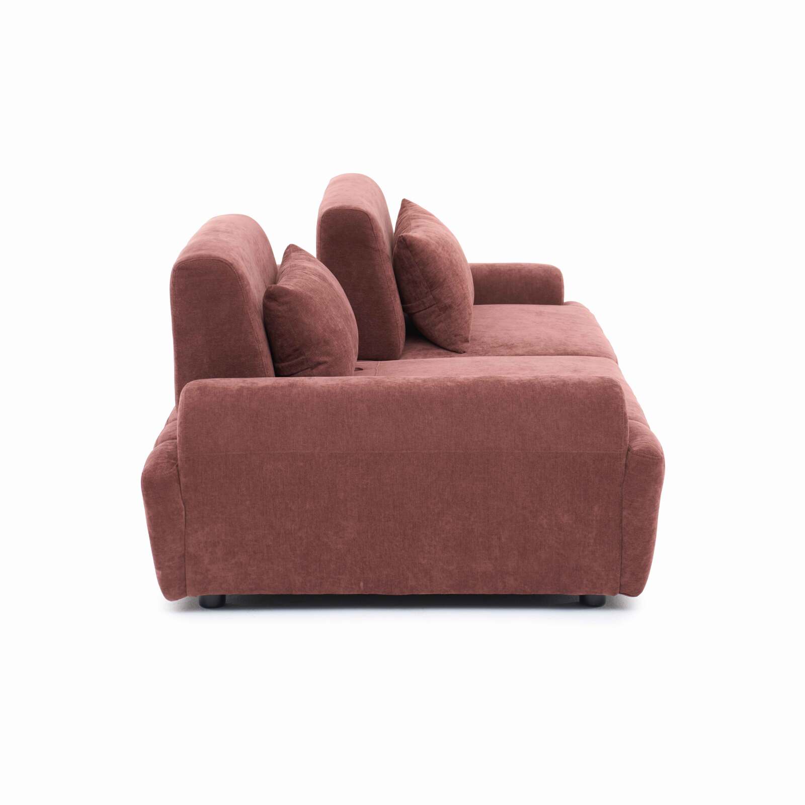 Canapé modulable 2 places en tissu avec coussins