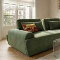 Canapé modulable 2 places en tissu avec coussins