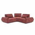 Canapé modulable d'angle 3 places en tissu avec coussins