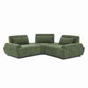 Canapé modulable d'angle 3 places en tissu avec coussins