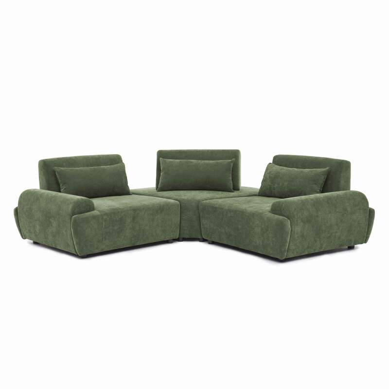 Canapé modulable d'angle 3 places en tissu avec coussins (7/8)