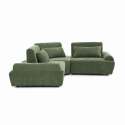 Canapé modulable d'angle 3 places en tissu avec coussins