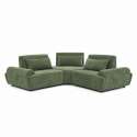 Canapé modulable d'angle 3 places en tissu avec coussins