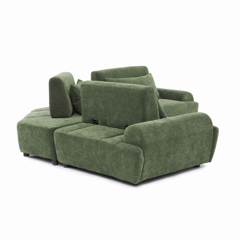 Canapé modulable d'angle 3 places en tissu avec coussins (6/8)