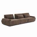Canapé modulable 3 places en tissu avec coussins