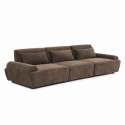 Canapé modulable 3 places en tissu avec coussins