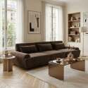 Canapé modulable 3 places en tissu avec coussins