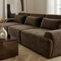 Canapé modulable 3 places en tissu avec coussins