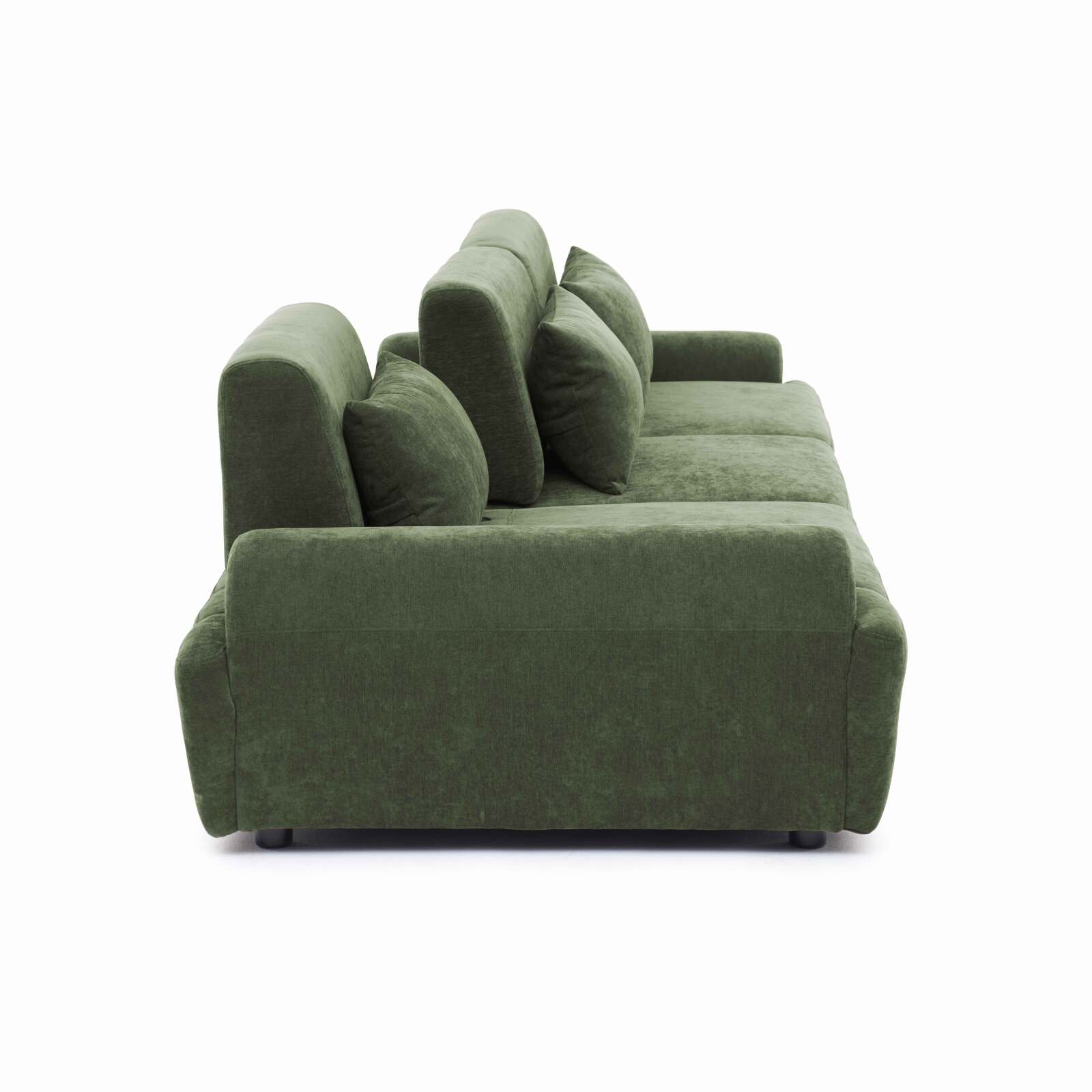 Canapé modulable 3 places en tissu avec coussins