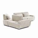 Canapé modulable d'angle 4 places en tissu avec coussins