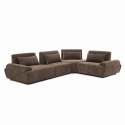 Canapé modulable d'angle 4 places en tissu avec coussins