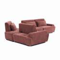Canapé modulable d'angle 4 places en tissu avec coussins