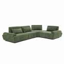 Canapé modulable d'angle 4 places en tissu avec coussins