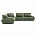 Canapé modulable d'angle 4 places en tissu avec coussins