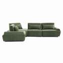 Canapé modulable d'angle 4 places en tissu avec coussins