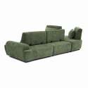 Canapé modulable d'angle 4 places en tissu avec coussins
