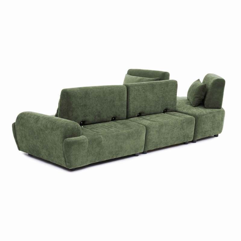 Canapé modulable d'angle 4 places en tissu avec coussins (5/8)