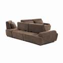 Canapé modulable d'angle 5 places en tissu avec coussins