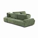 Canapé modulable d'angle 5 places en tissu avec coussins