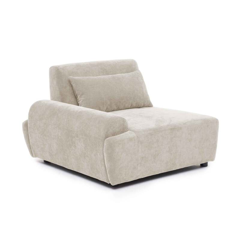 Fauteuil droit pour canapé modulable en tissu avec coussin