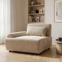 Fauteuil droit pour canapé modulable en tissu avec coussin