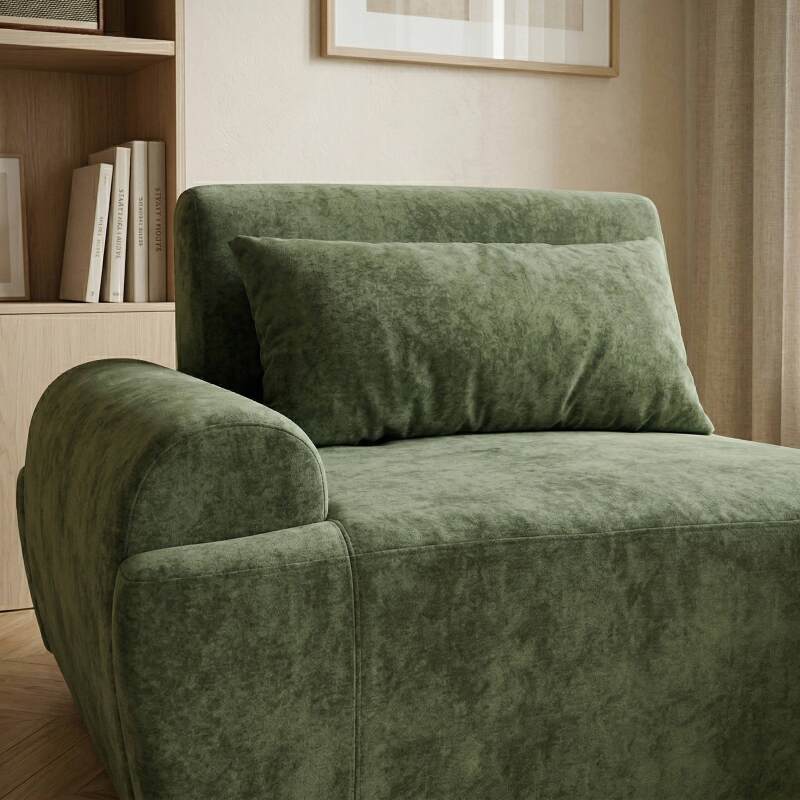Fauteuil droit pour canapé modulable en tissu avec coussin (3/8)