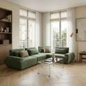 Fauteuil droit pour canapé modulable en tissu avec coussin