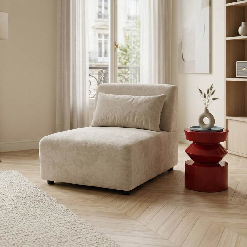 Fauteuil en tissu pour canapé modulable avec coussin (7/8)