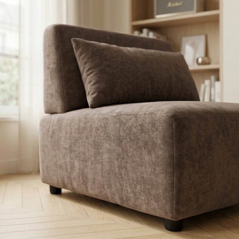 Fauteuil en tissu pour canapé modulable avec coussin (3/8)