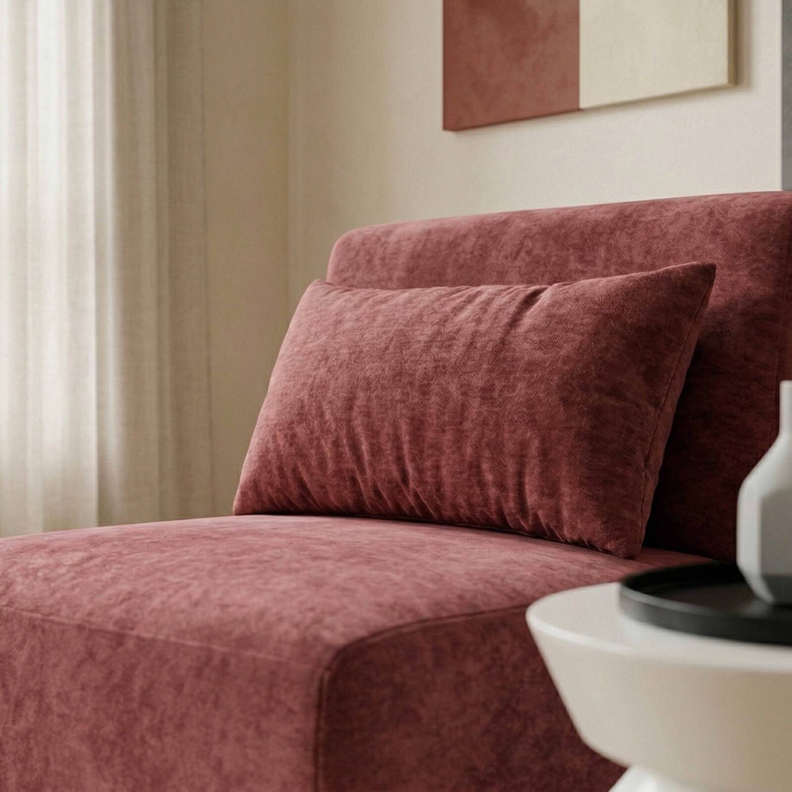 Fauteuil en tissu pour canapé modulable avec coussin