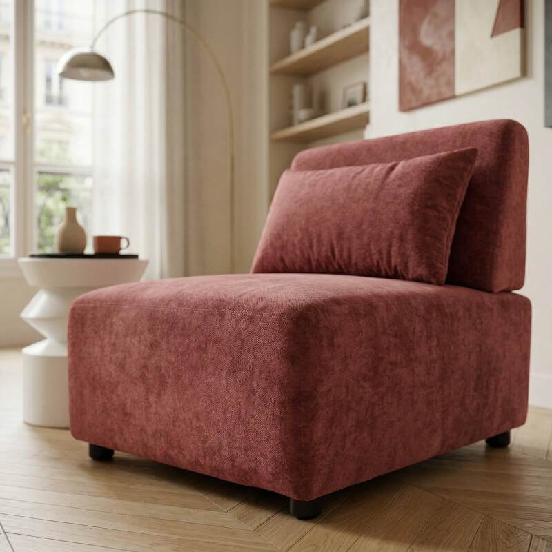 Fauteuil en tissu pour canapé modulable avec coussin (3/9)