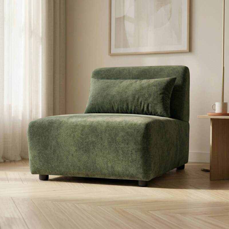 Fauteuil en tissu pour canapé modulable avec coussin (2/8)
