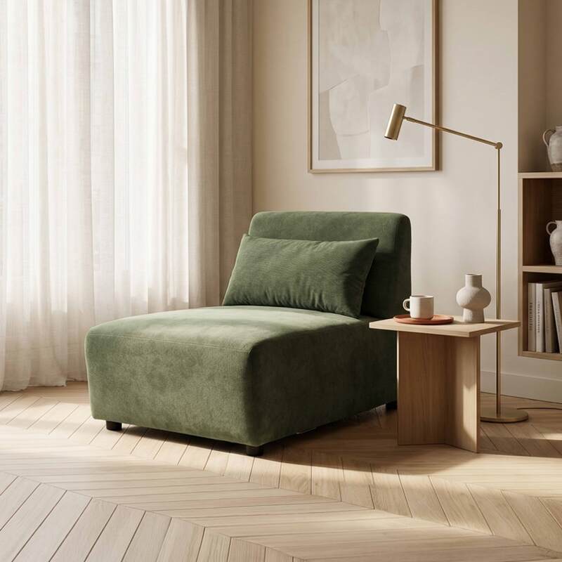 Fauteuil en tissu pour canapé modulable avec coussin (3/8)