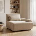 Fauteuil gauche pour canapé modulable en tissu avec coussin