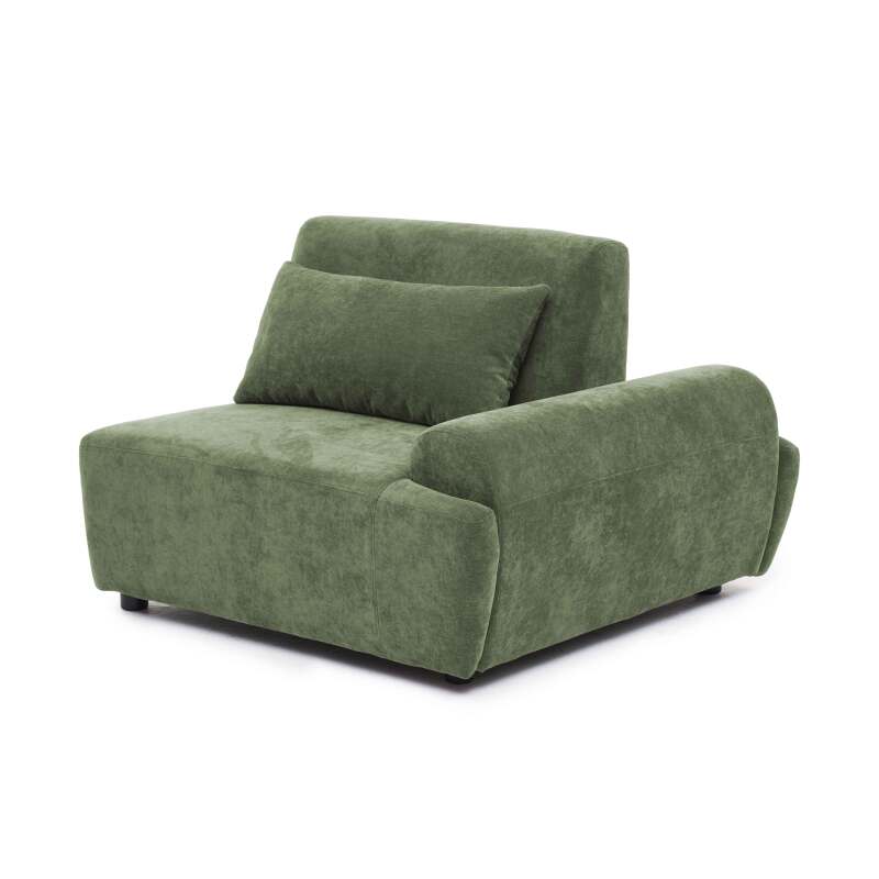 Fauteuil gauche pour canapé modulable en tissu avec coussin