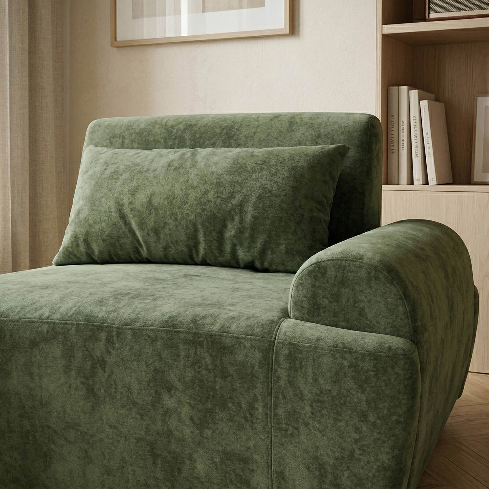 Fauteuil gauche pour canapé modulable en tissu avec coussin