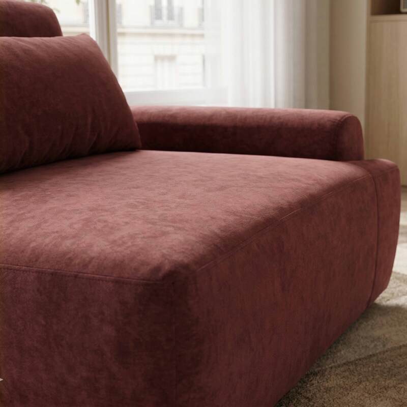 Fauteuil gauche pour canapé modulable en tissu avec coussin (2/7)