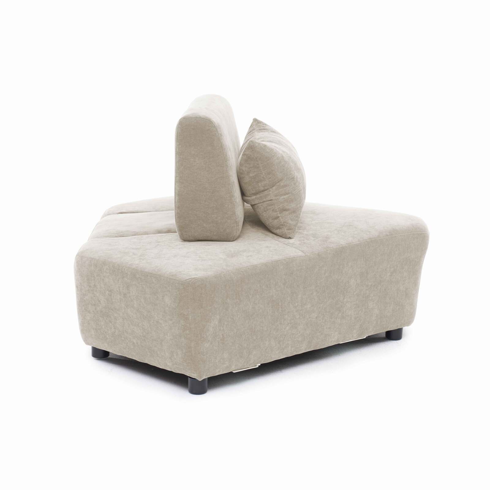Fauteuil d'angle pour canapé modulable en tissu avec coussin