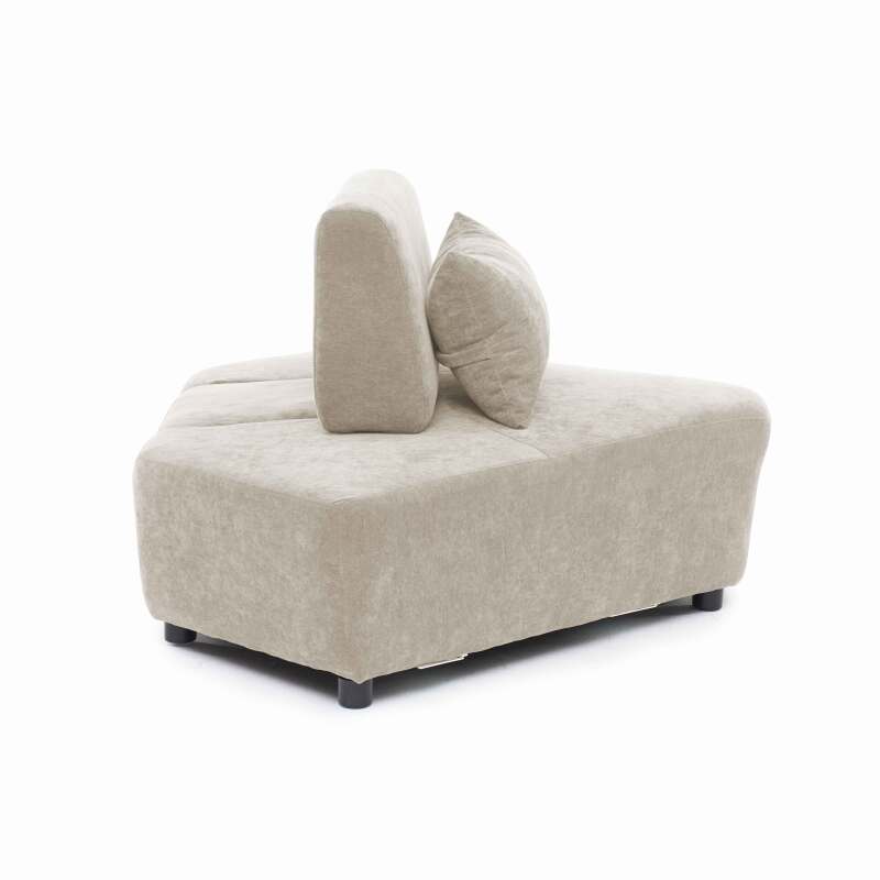 Fauteuil d'angle pour canapé modulable en tissu avec coussin (6/8)