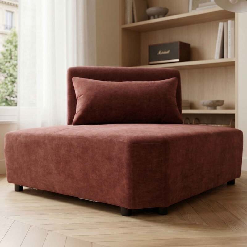 Fauteuil d'angle pour canapé modulable en tissu avec coussin (2/8)