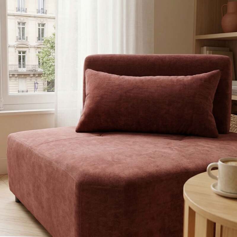 Fauteuil d'angle pour canapé modulable en tissu avec coussin (3/8)